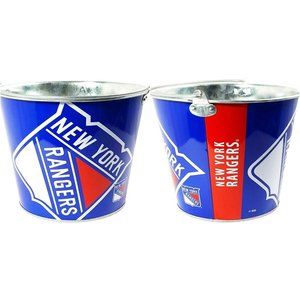 NEW YORK RANGERS Hype Full Wrap Logo Ice Metal Bucket 5-Quart WITH HANDLE
